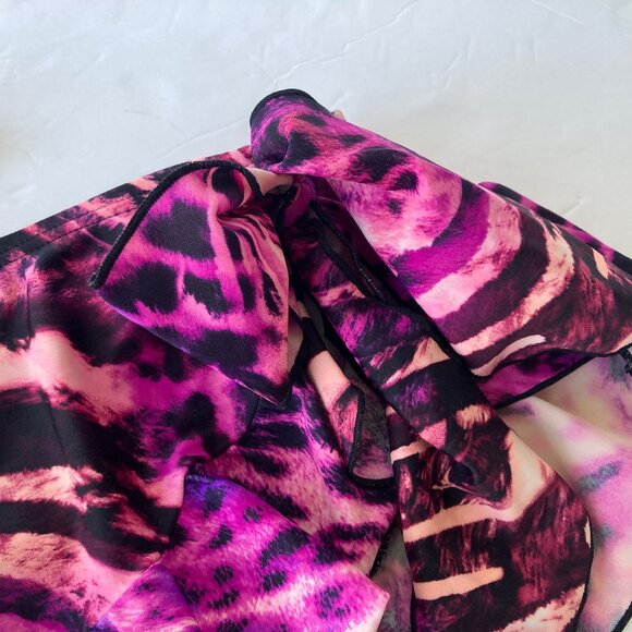 Smart & Sexy Purple Magenta Animal Print Ruffled Swim Bottom M - Picture 4 of 5
